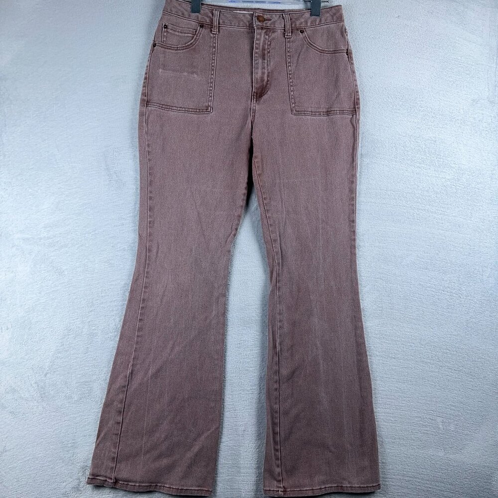 Y2K Tinseltown Women's Jeans Mid Rise Slim Flare Wide Leg MYB030766B Brown SZ 11